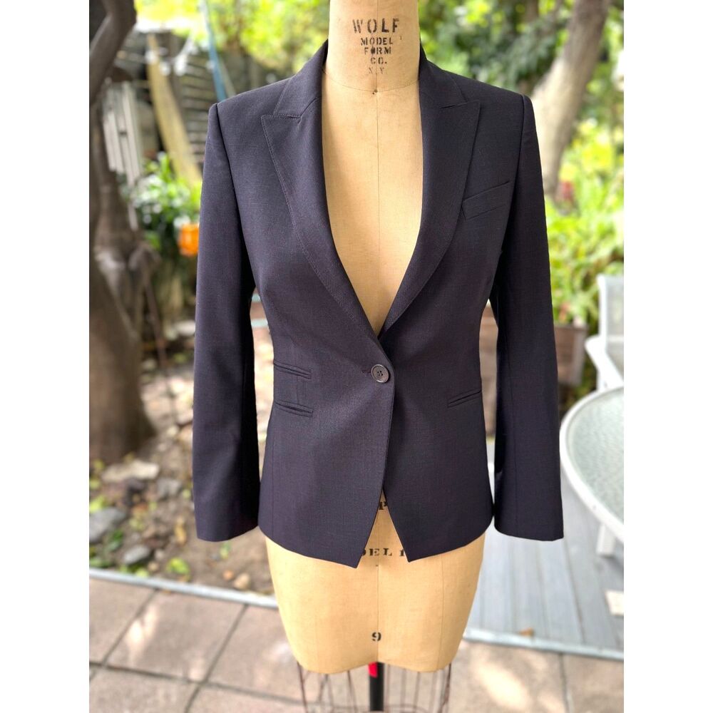Reiss Maxine Slim Fit Poly Wool Blend 1 Button Tailored Blazer Size UK 6 = US 2